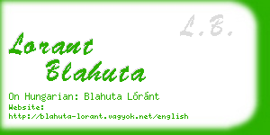 lorant blahuta business card